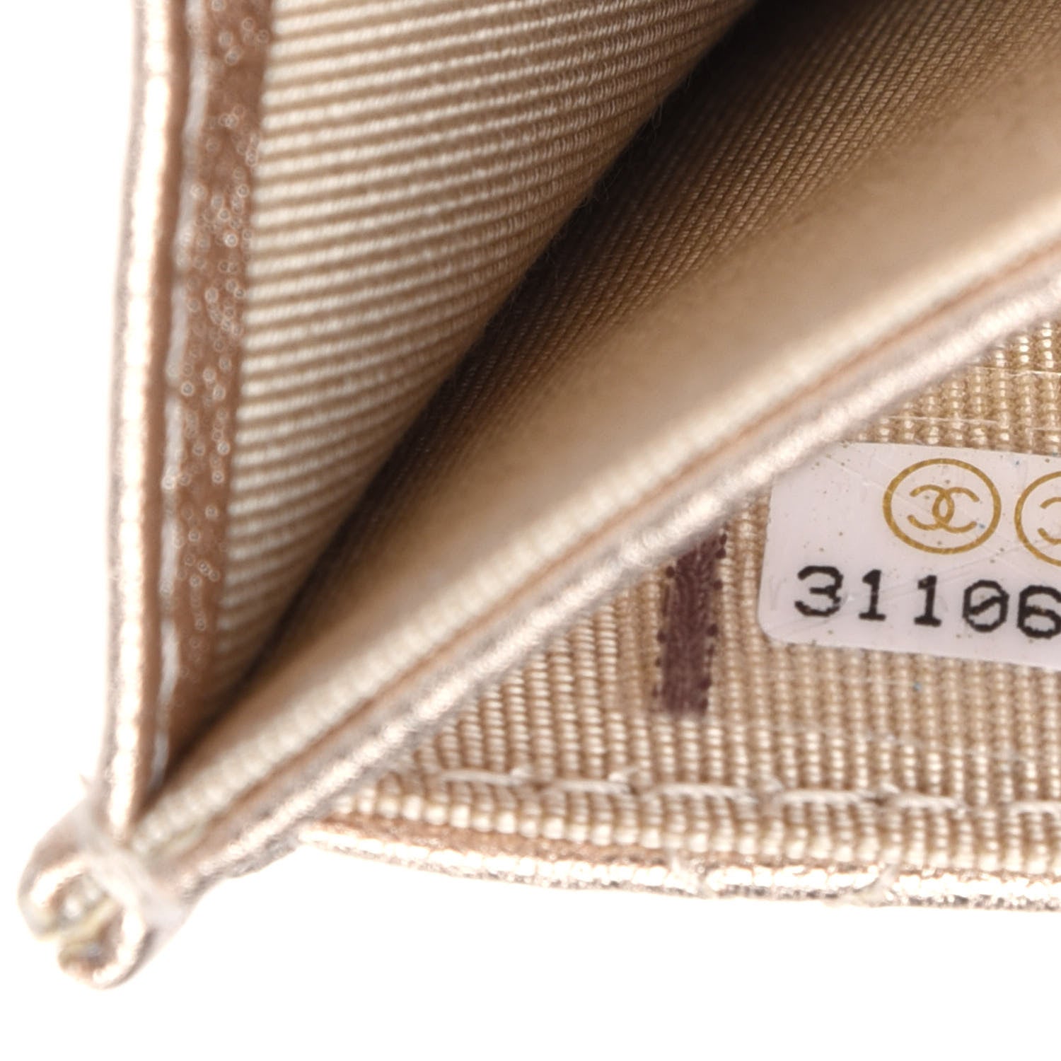 Chanel Metallic Lambskin Quilted Flap Card Holder Wallet Gold 8 of 10