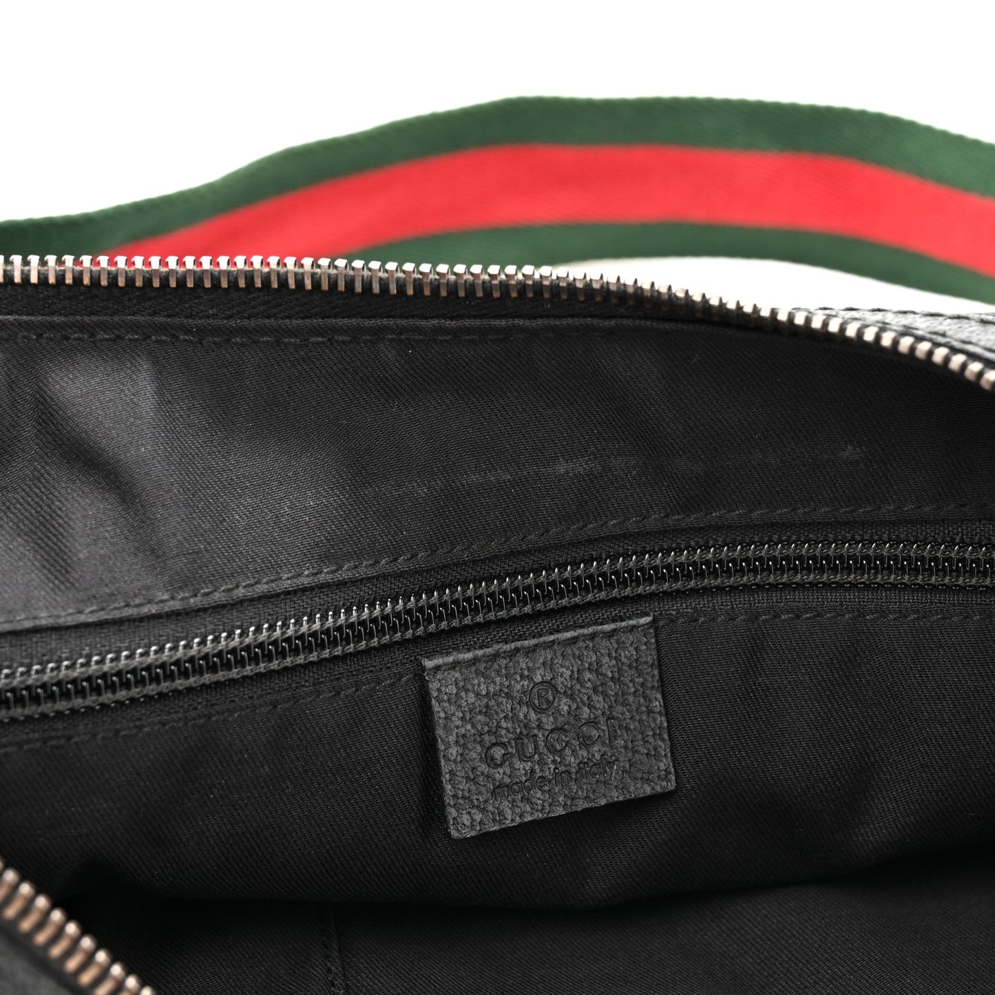 Monogram Web Medium Half Moon Hobo Black