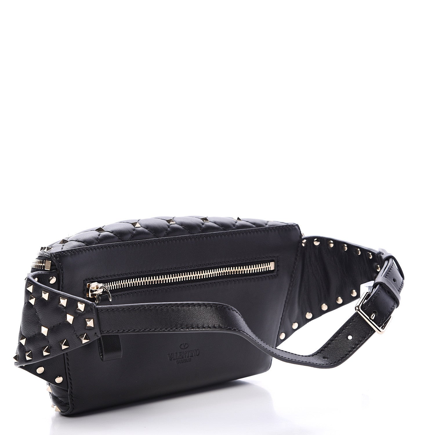 Valentino Garavani Lambskin Rockstud Spike Belt Bag 75 Black 2 of 8