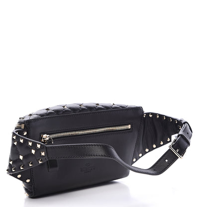 Valentino Garavani Lambskin Rockstud Spike Belt Bag 75 Black 2 of 8