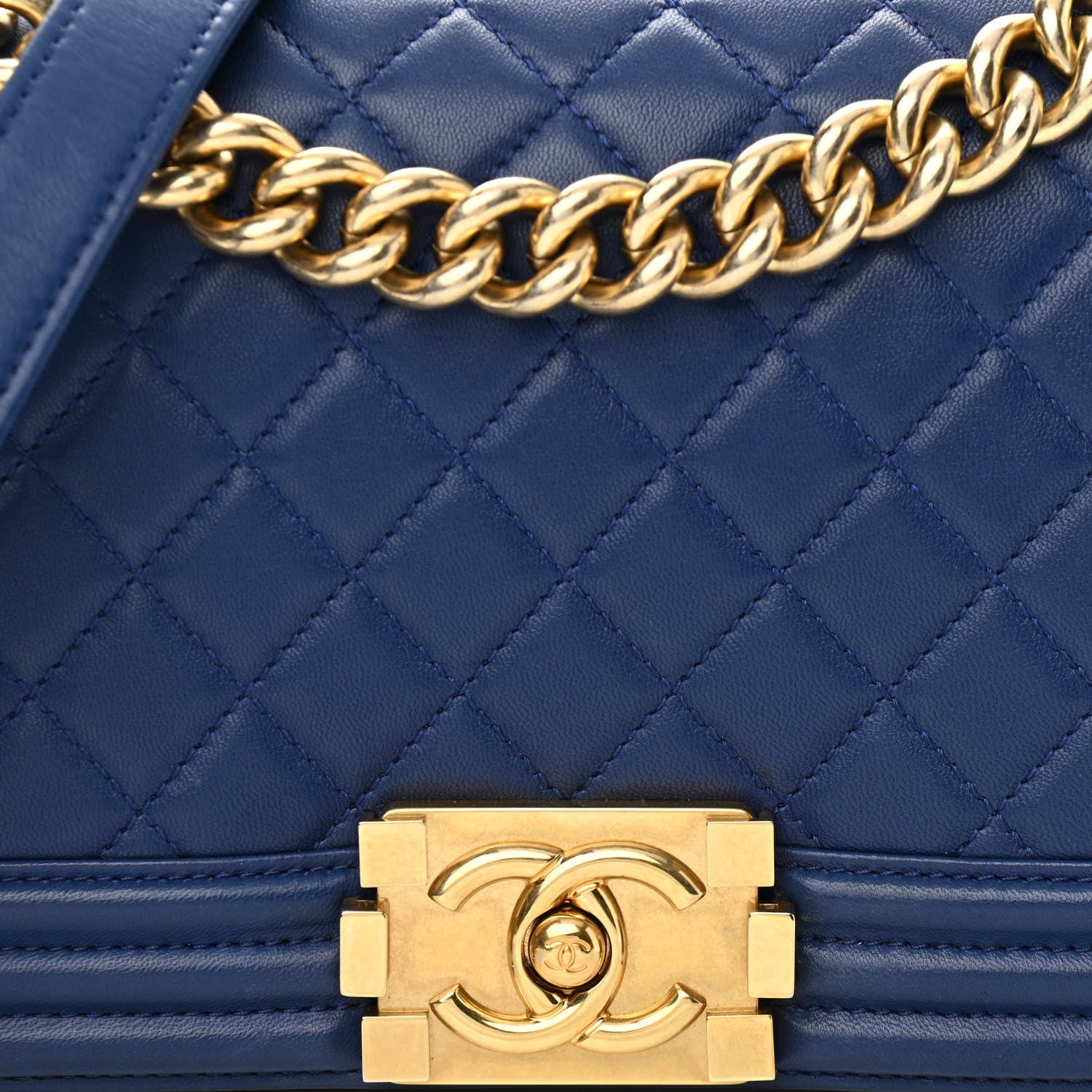 Chanel Lambskin Quilted Medium Boy Flap Blue 8 of 12