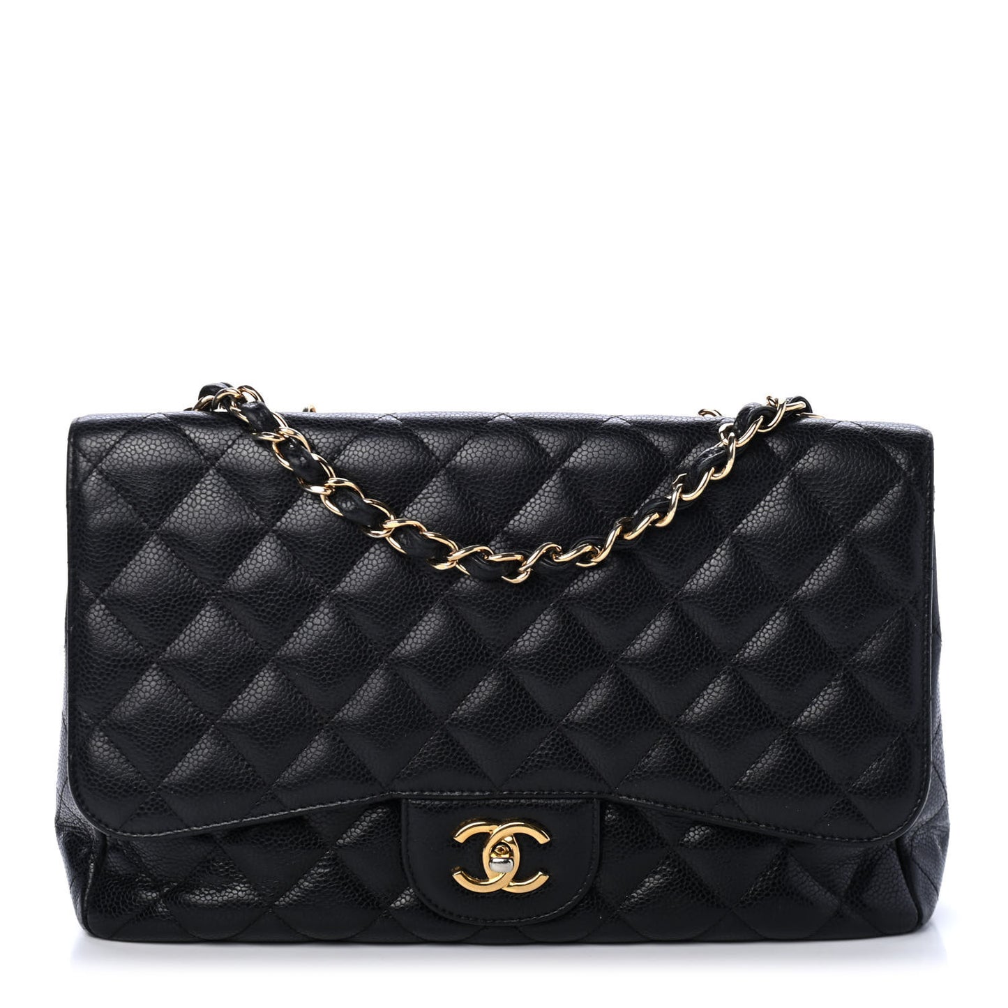 Caviar Quilted Jumbo Single Flap Black