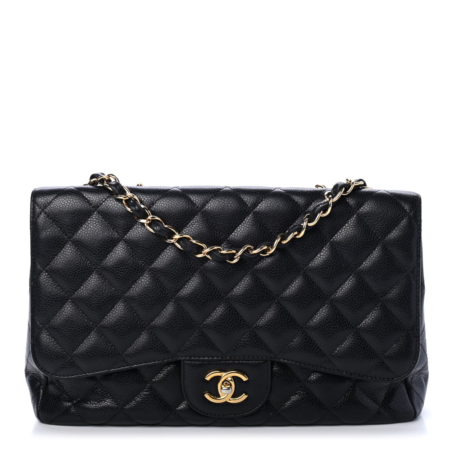 Chanel Caviar Quilted Jumbo Single Flap Black 1 of 4