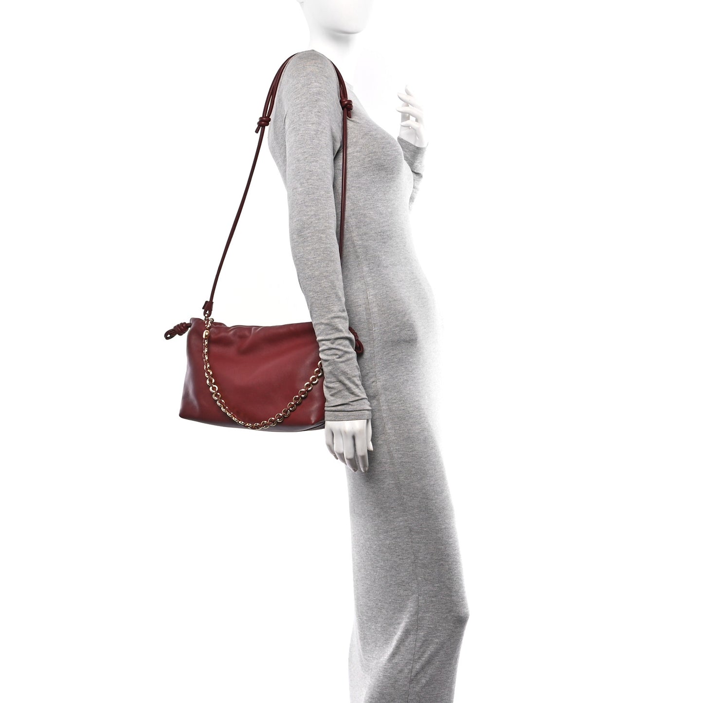 Mellow Nappa Medium Donut Chain Flamenco Knot Clutch Syrup