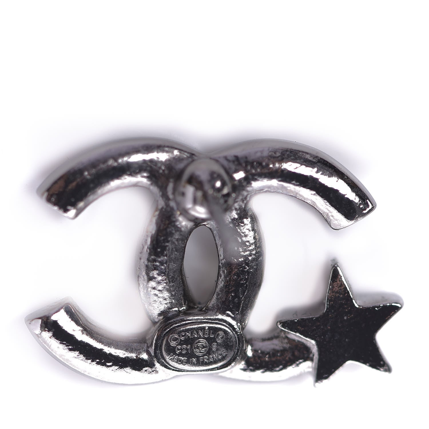 Chanel Crystal CC Starfall Earrings Silver 3 of 4