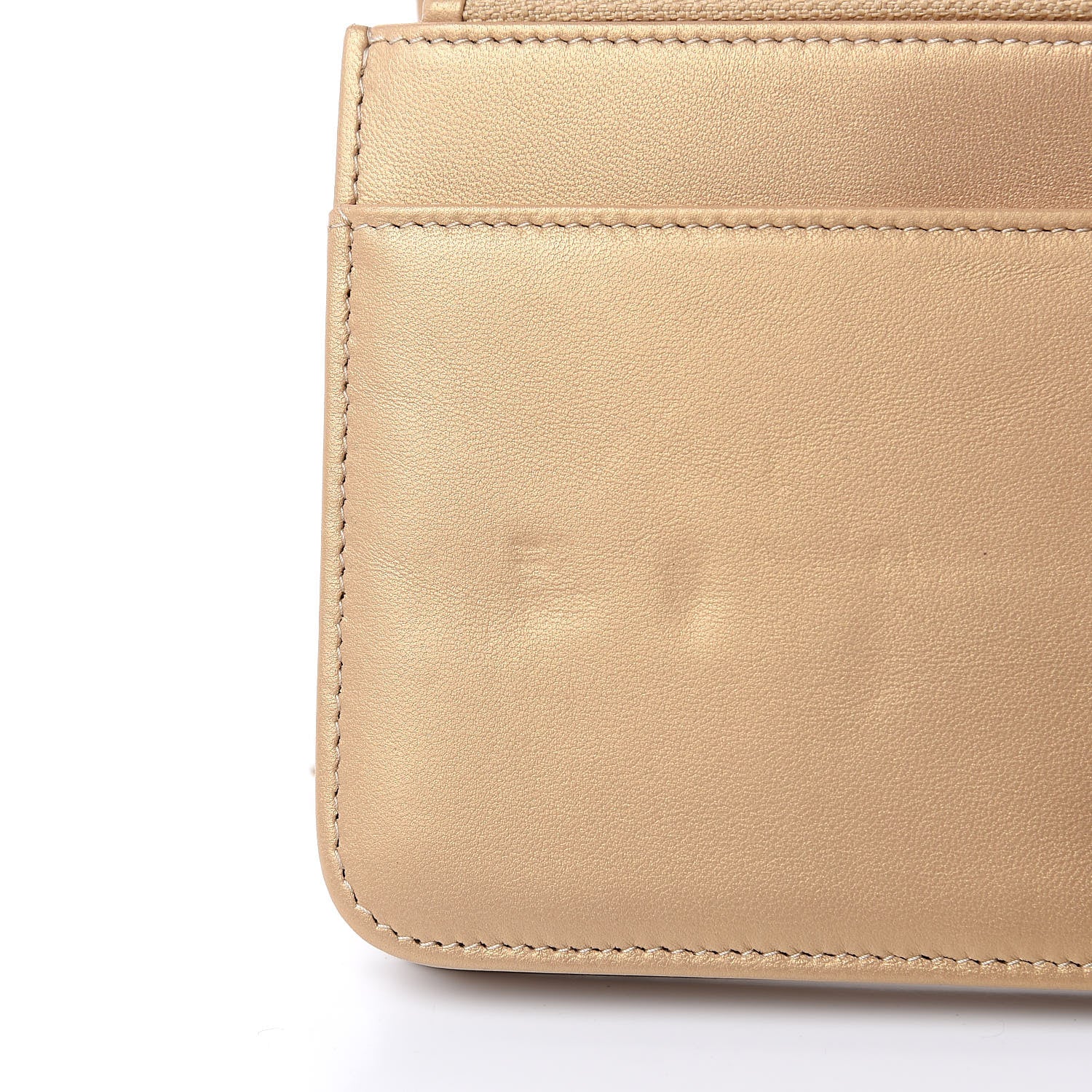 Chanel Metallic Galuchat Stingray Lambskin Boy Wallet On Chain WOC Gold 13 of 15