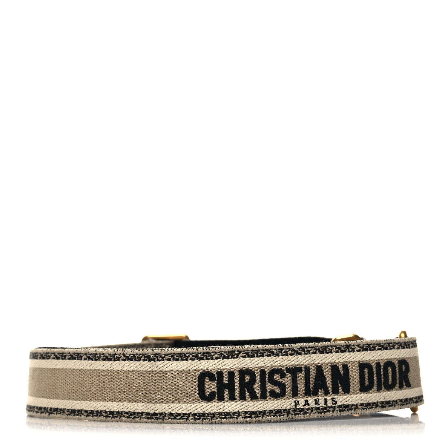 Christian Dior Canvas Embroidered Shoulder Strap Beige 2 of 5