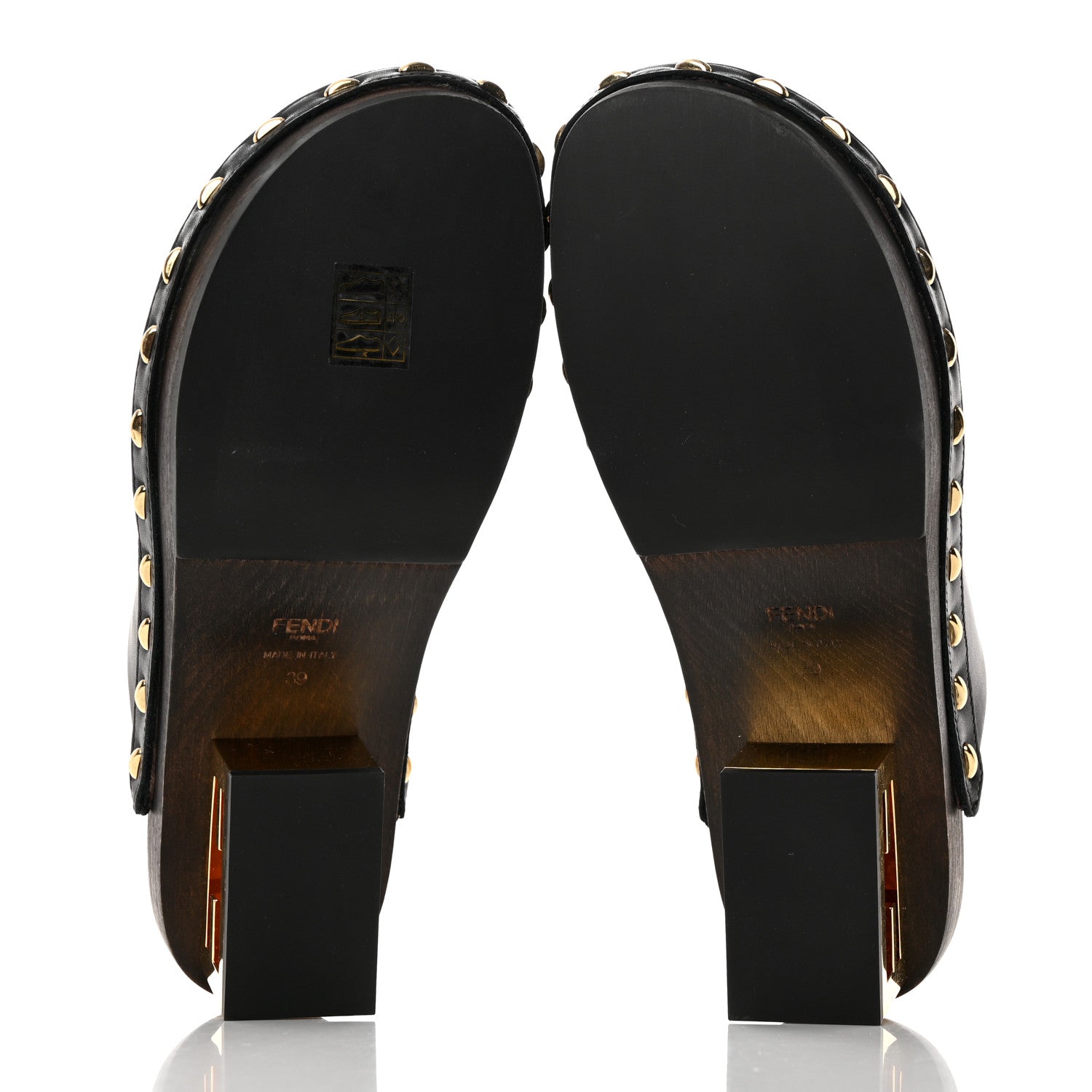 Fendi Vitello Baguette 25/60mm Clogs 39 Black 5 of 8