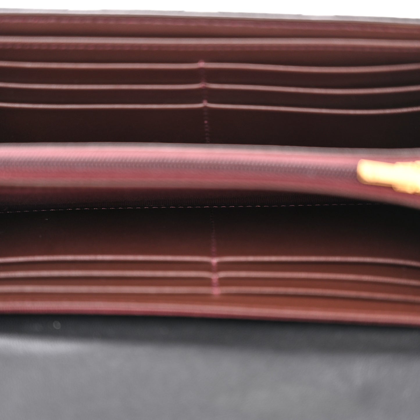 Lambskin Quilted Large Gusset Flap Wallet Black