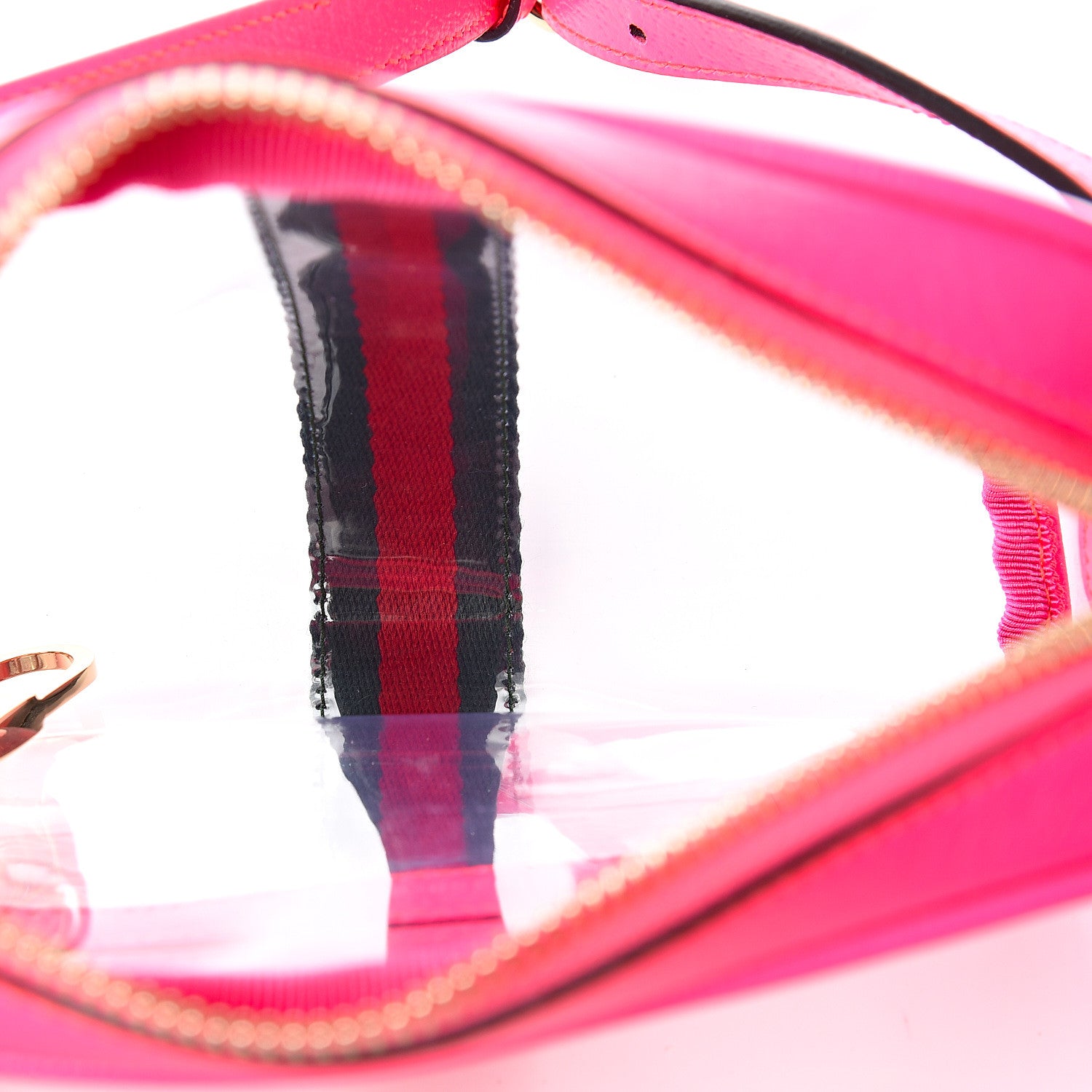 Gucci Vinyl Web Mini Ophidia Transparent Shoulder Bag Fluorescent Fuchsia 4 of 8