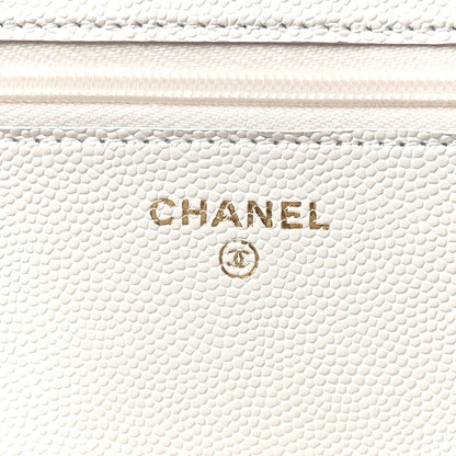 Chanel Caviar Quilted Enamel Coco Casino Wallet On Chain WOC White 6 of 12