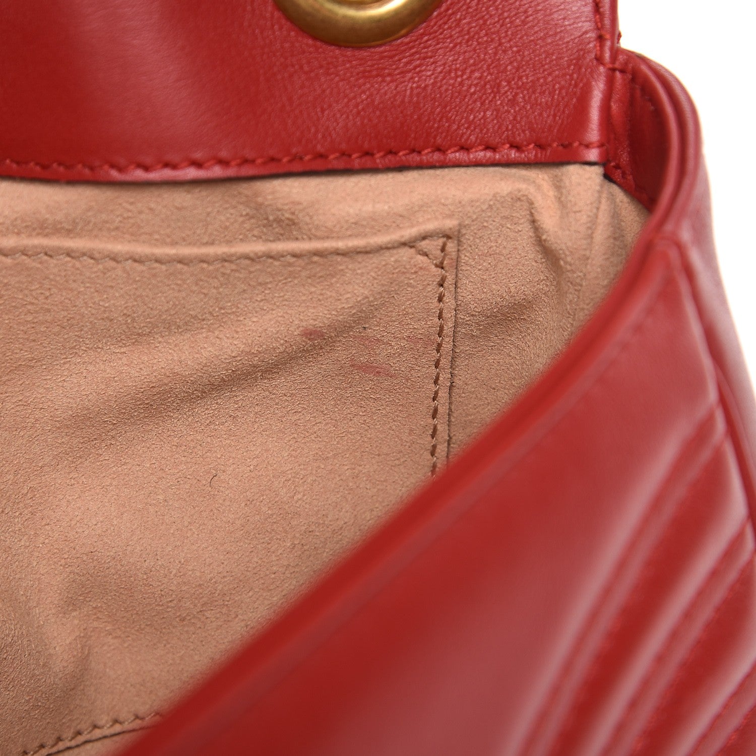 Gucci Calfskin Matelasse Mini GG Marmont Shoulder Bag Hibiscus Red 9 of 14