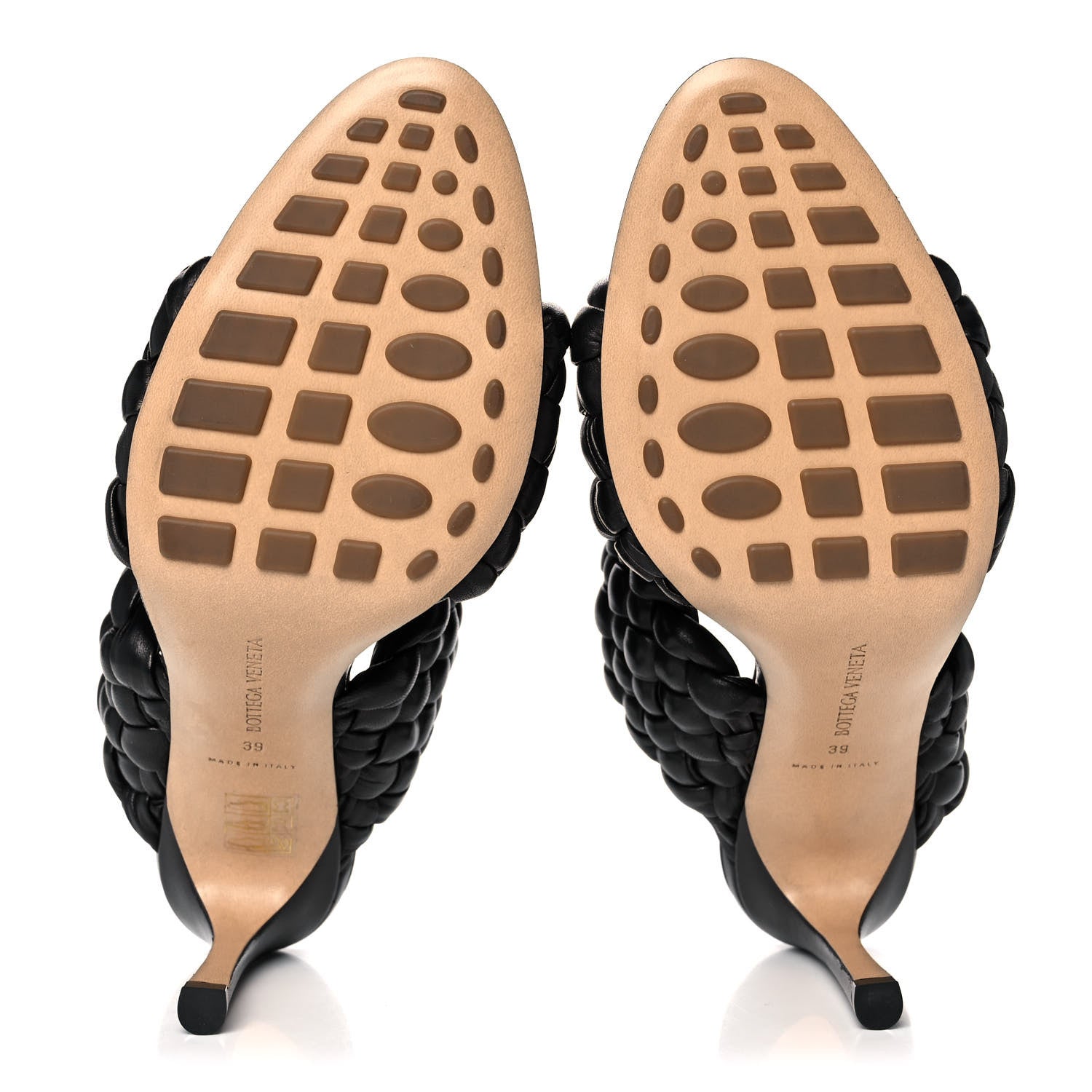 Bottega Veneta Nappa Twisted Padded Intrecciato Curve Slide Sandals 39 Black 5 of 7