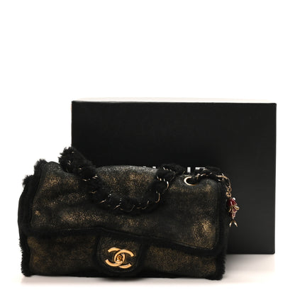 Chanel Metallic Lambskin Shearling Flap Gold Black 11 of 11