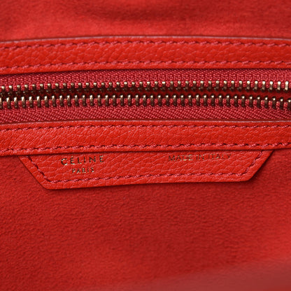Celine Drummed Calfskin Micro Luggage Coquelicot 6 of 7