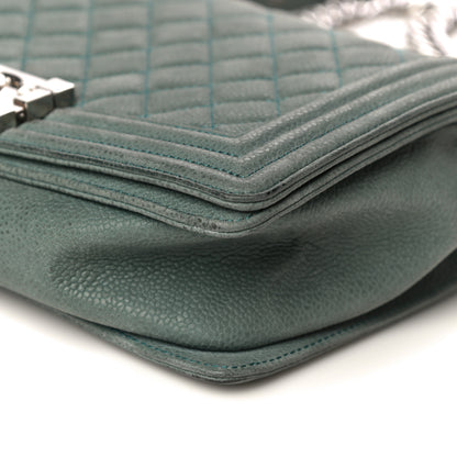 Chanel Iridescent Caviar Quilted Medium Boy Flap Green 9 of 21