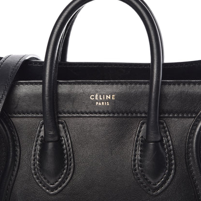 Celine Smooth Calfskin Nano Luggage Black 9 of 13