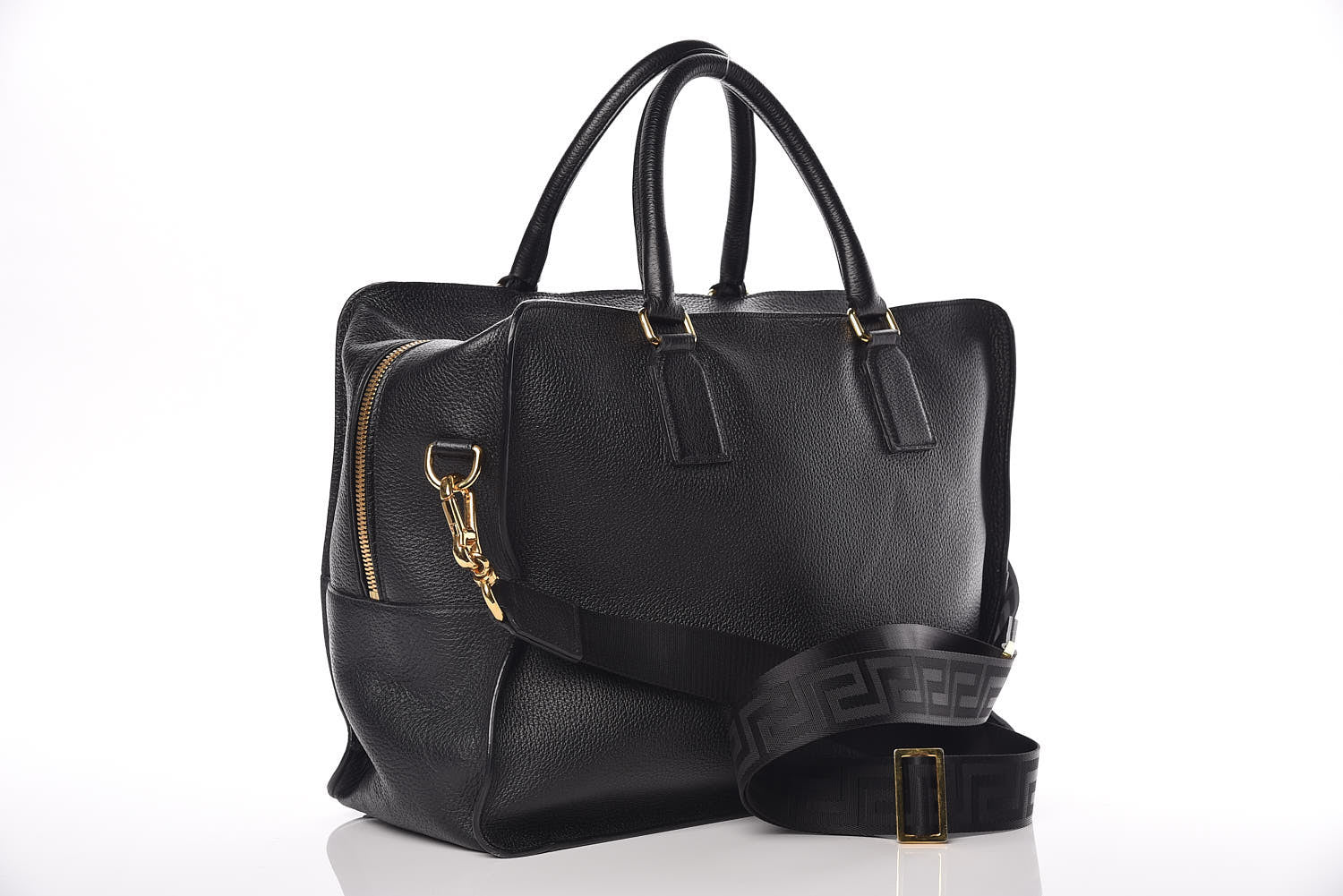 Versace Calfskin Palazzo Holdall Bag Black 4 of 13