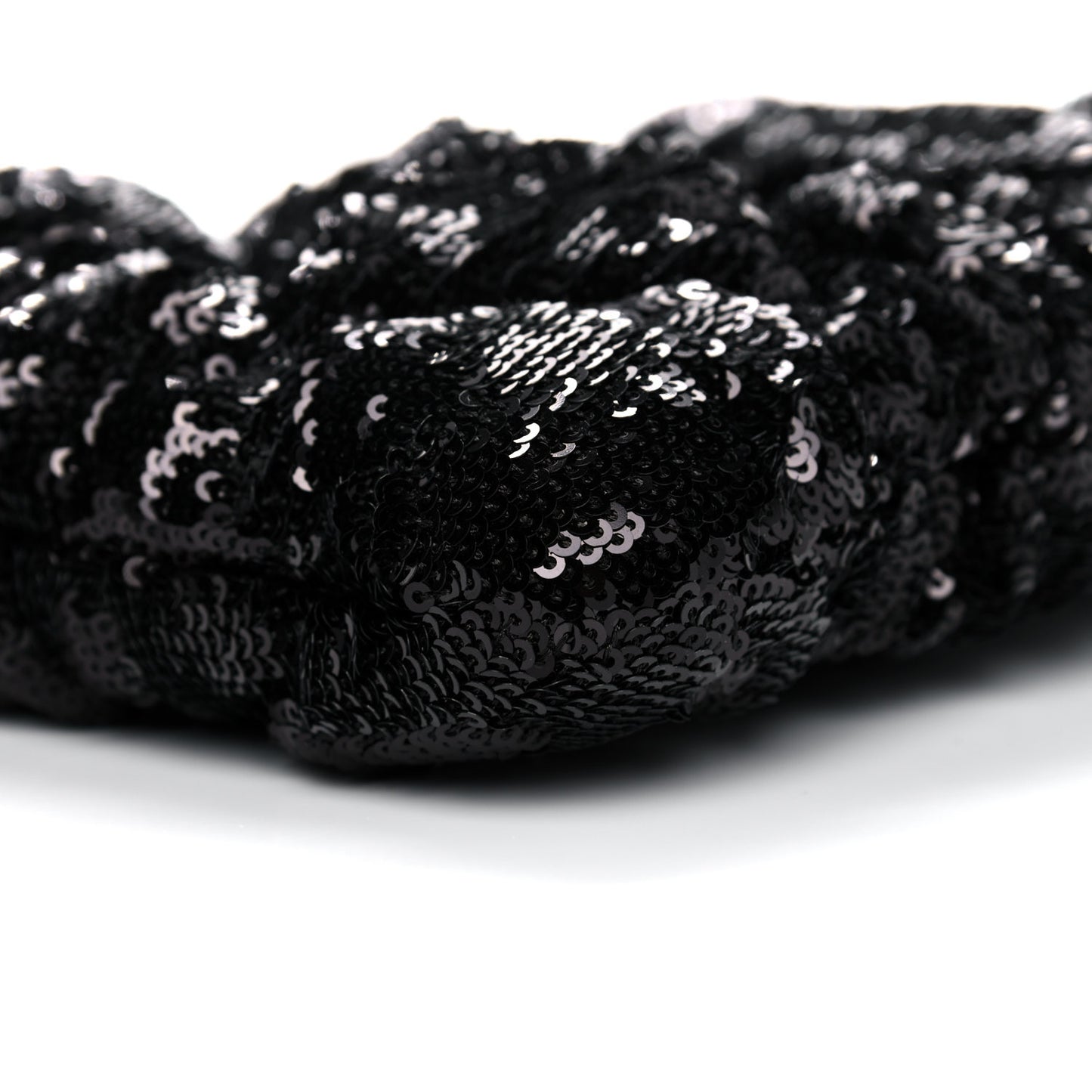 Sequins Quilted Large Chanel 19 Pouch Black