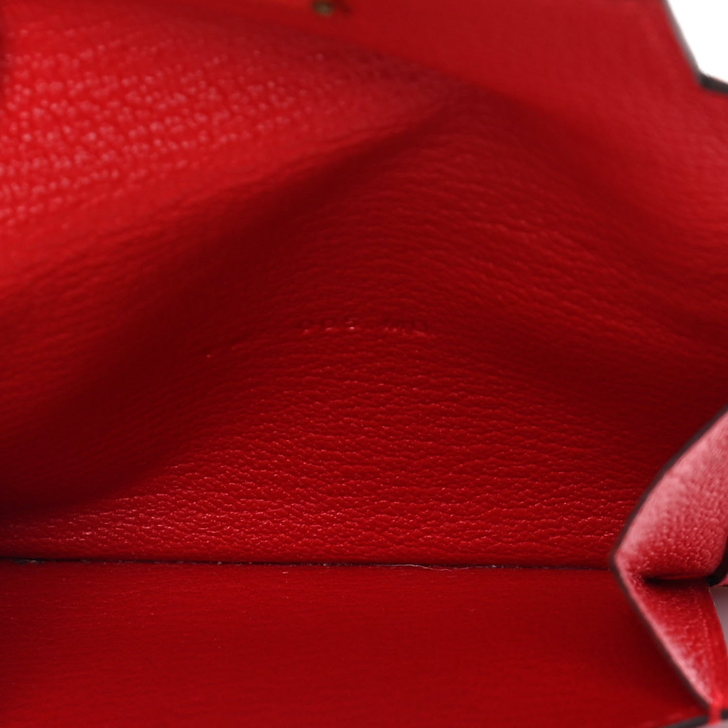 Hermes Chevre Mysore Kelly Pocket Compact Wallet Rouge de Coeur 5 of 12