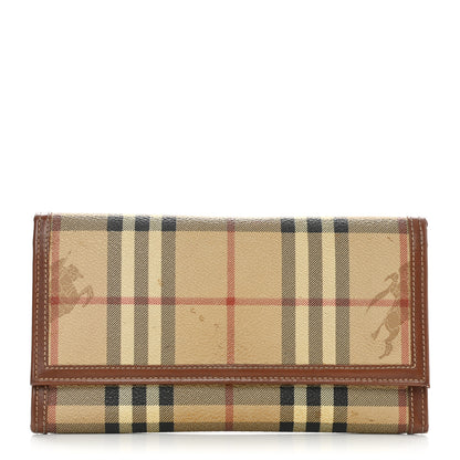 Burberry Haymarket Check Penrose Continental Wallet Tan 1 of 12