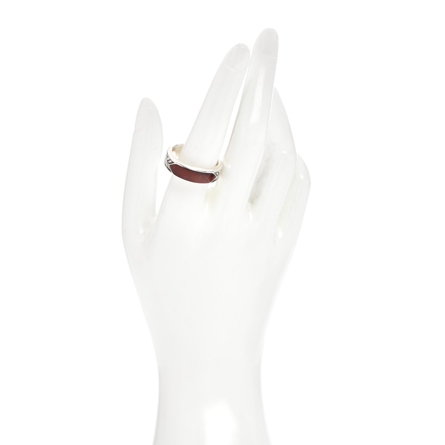 Sterling Silver Tigers Eye Mens Chevron Band Ring 62 10