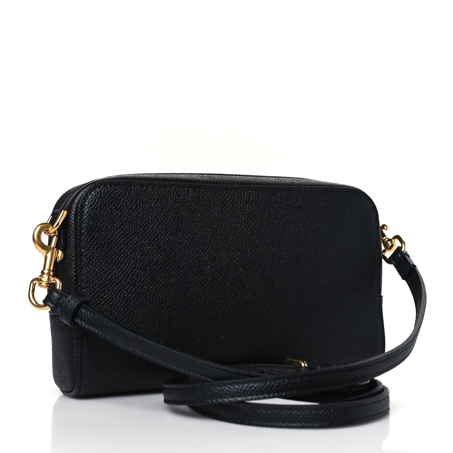 Christian Dior Grained Calfskin Caro Double Pouch Black 3 of 9