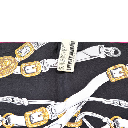 Hermes Silk Brides De Gala Maxi Twilly Fuchsia Noir Vieil Or 3 of 3