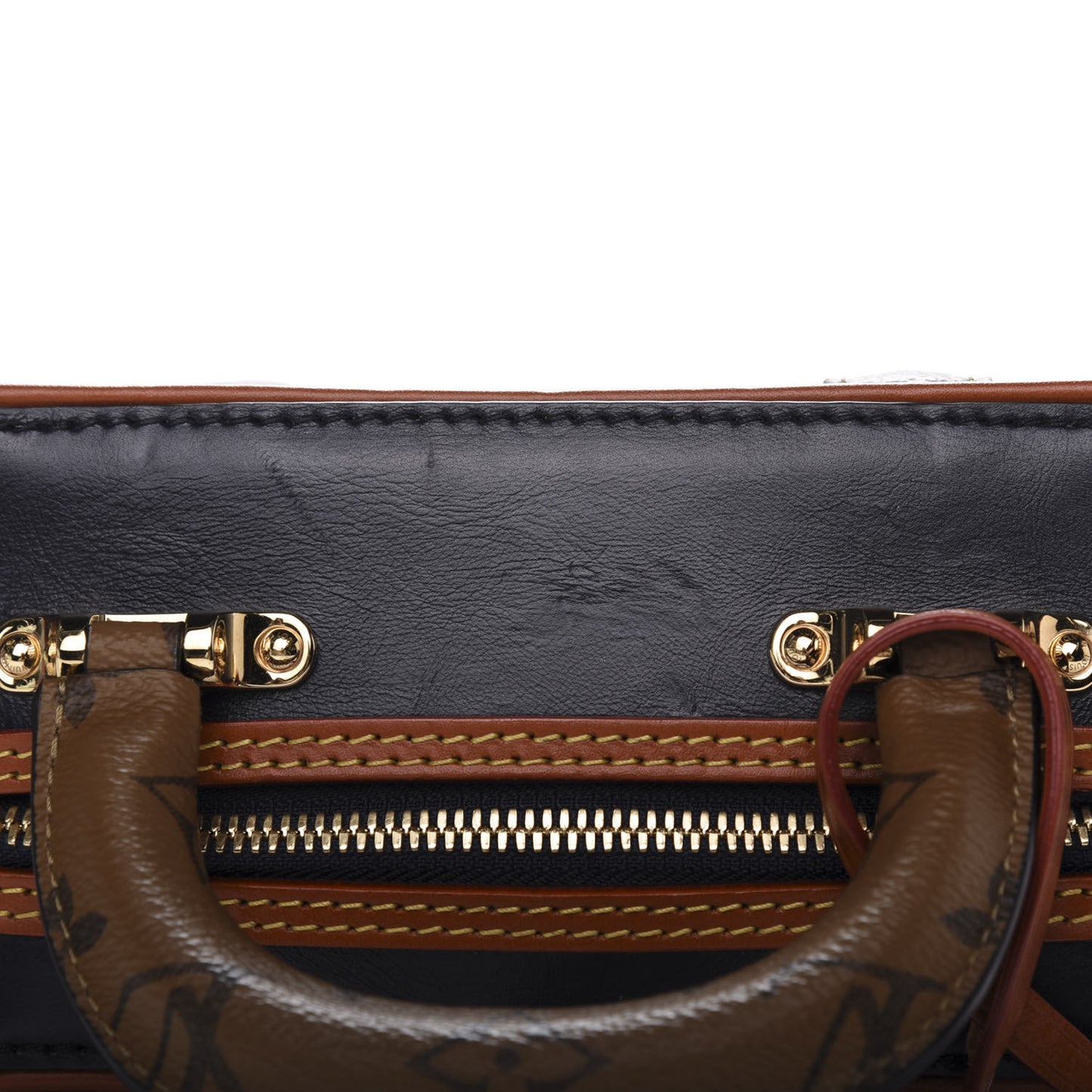 Calfskin Reverse Monogram Valisette PM Navy Caramel