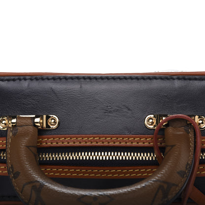Louis Vuitton Calfskin Reverse Monogram Valisette PM Navy Caramel 12 of 12