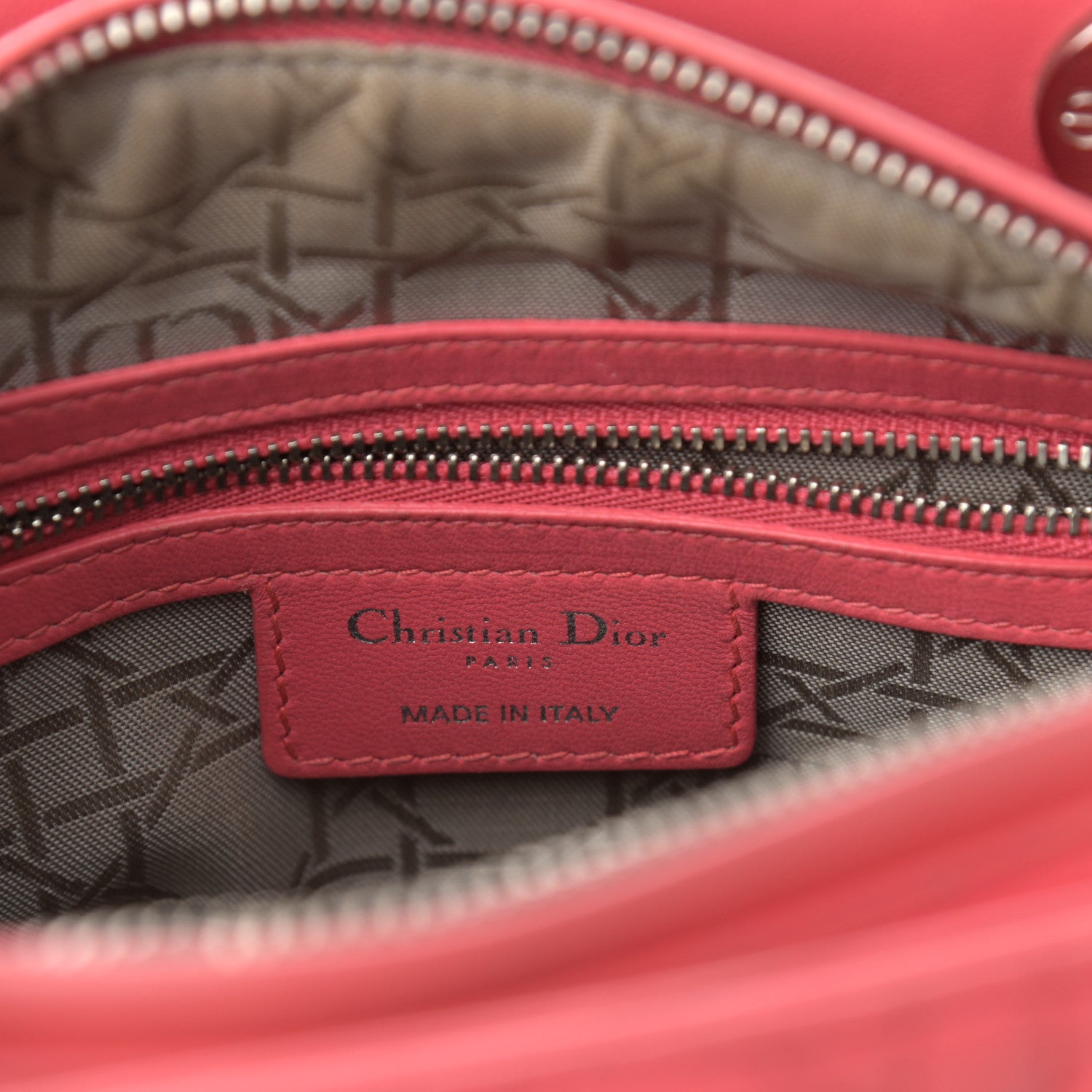 Christian Dior Lambskin Cannage Medium Lady Dior Coral 6 of 12