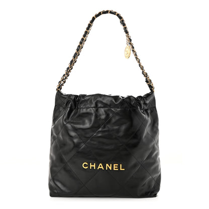 Chanel Shiny Calfskin Quilted Small Chanel 22 Black 3 of 12