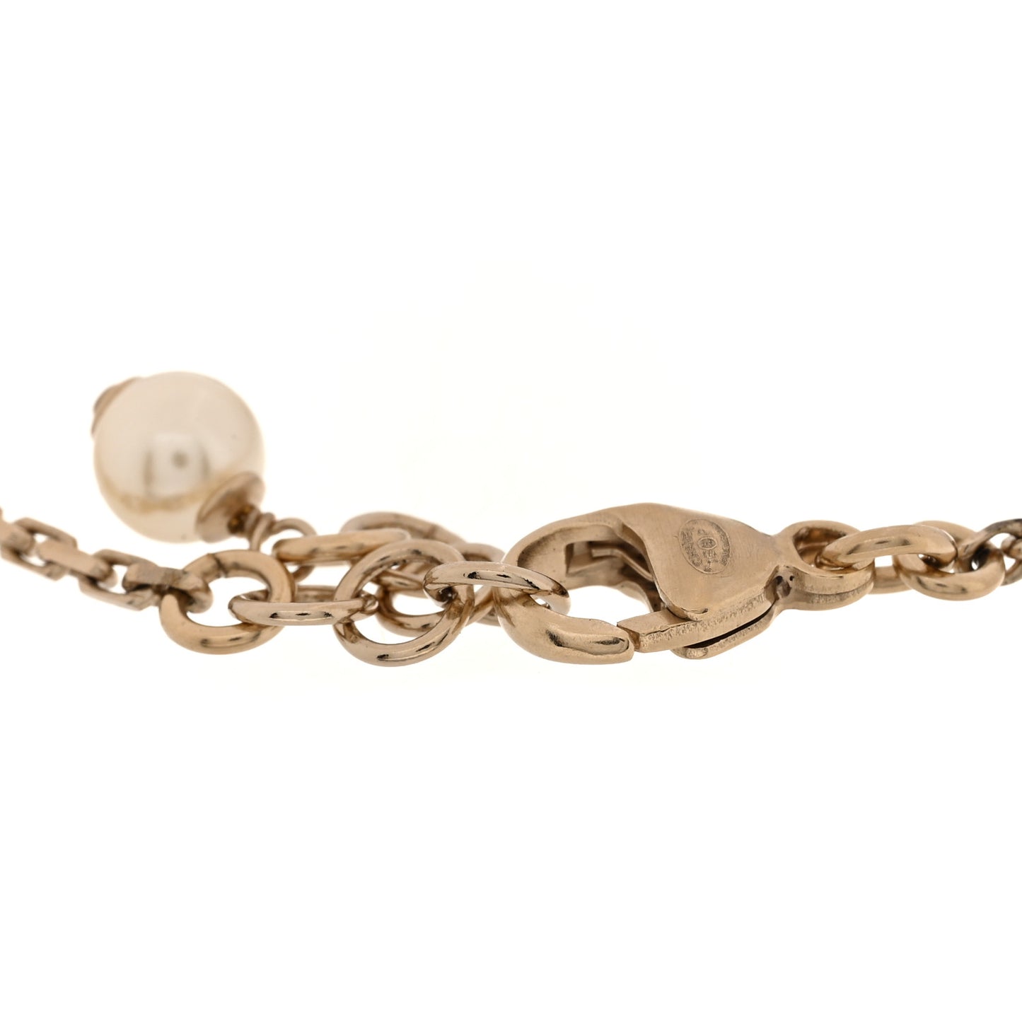 Enamel Pearl CC Bracelet Gold Black
