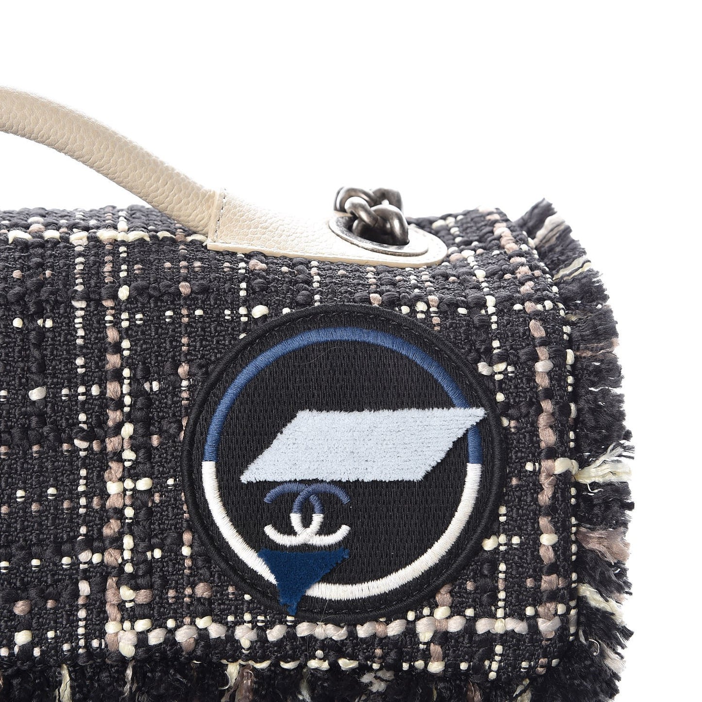 Tweed Trip Top Handle Flap Black