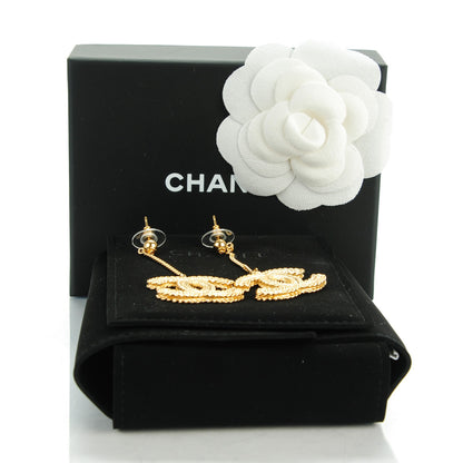 Chanel CC Drop Earrings Matte Gold 5 of 5