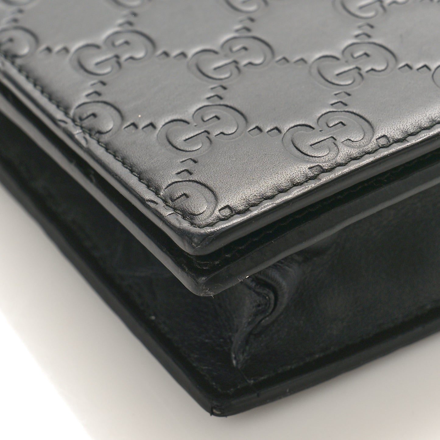 Guccissima Signature Bowy Chain Wallet Black