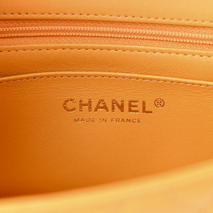 Chanel Lambskin Quilted Mini Top Handle Rectangular Flap Yellow 6 of 11