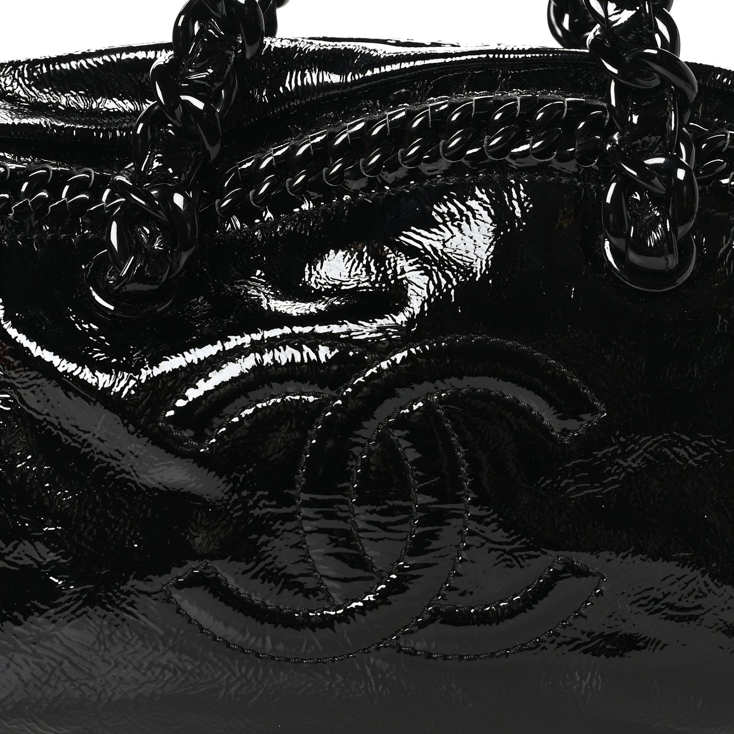 Chanel Patent Large Luxe Ligne Bowler Black 8 of 10