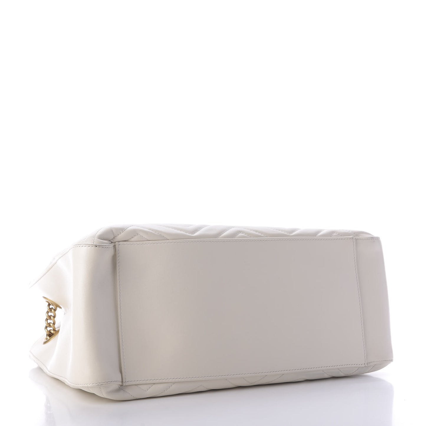 Calfskin Matelasse Medium GG Marmont Shoulder Tote Bag White