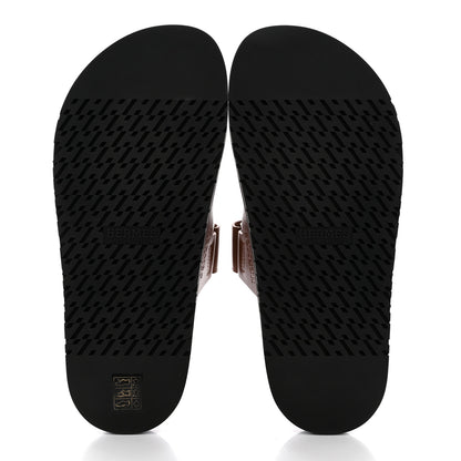 Hermes Calfskin Womens Chypre Sandals 39.5 Gold 5 of 9