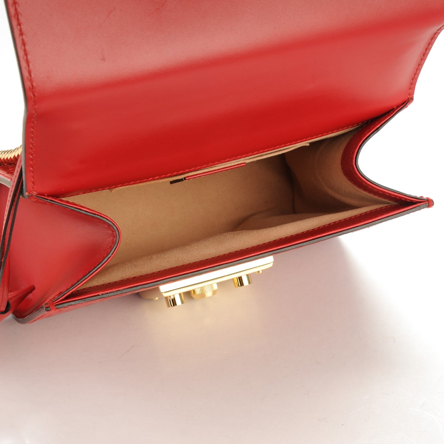 Gucci Guccissima Small Padlock Shoulder Bag Hibiscus Red 5 of 9