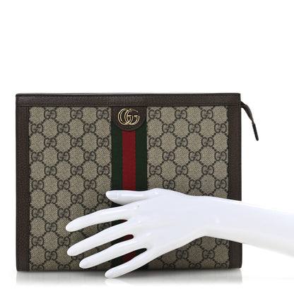 Gucci GG Supreme Monogram Web Ophidia Pouch Brown 2 of 7