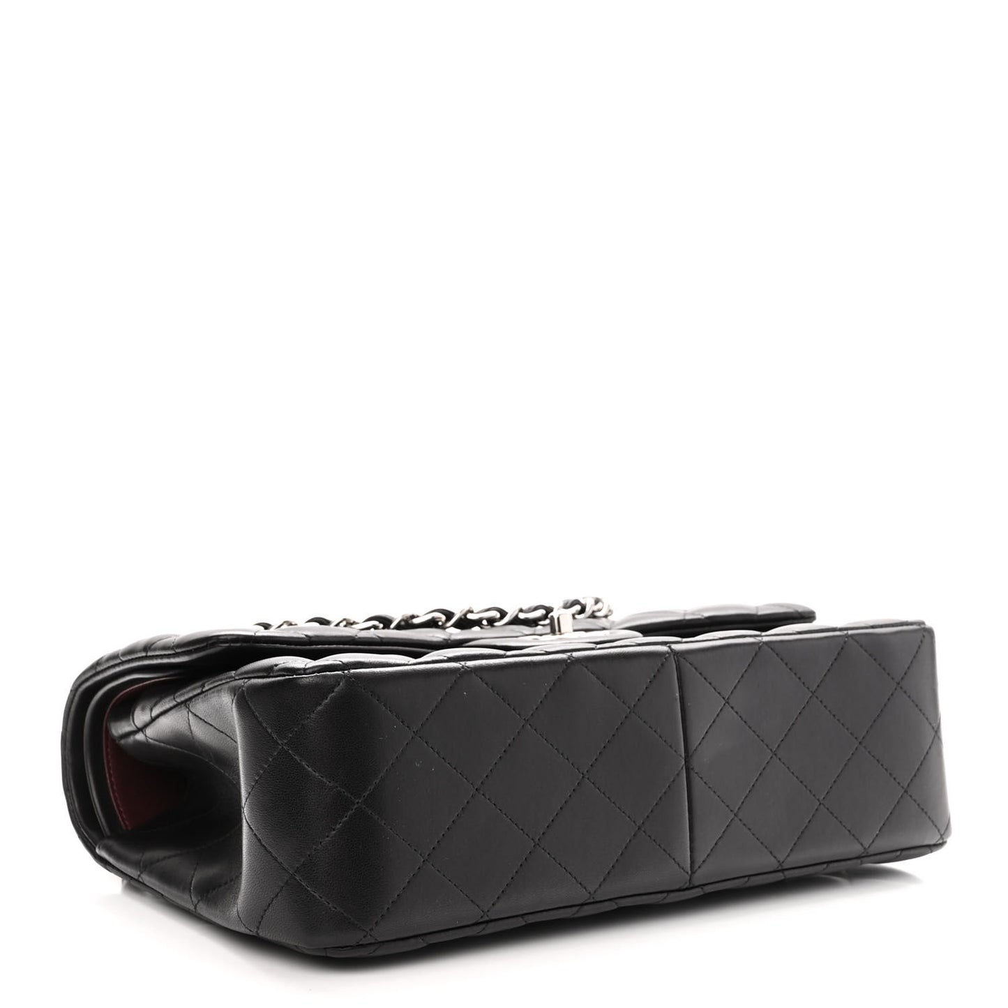 Lambskin Quilted Jumbo Double Flap Black