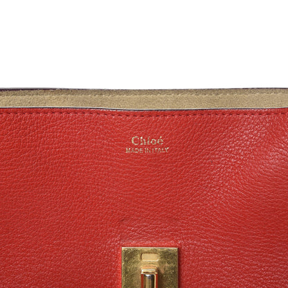 Chloe Grained Lambskin Medium Drew Shoulder Bag Plaid Red 8 of 12