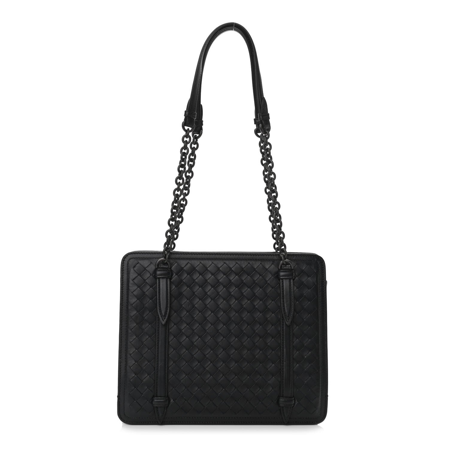 Bottega Veneta Nappa Intrecciato Shoulder Bag Black 1 of 9