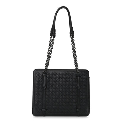 Bottega Veneta Nappa Intrecciato Shoulder Bag Black 1 of 9