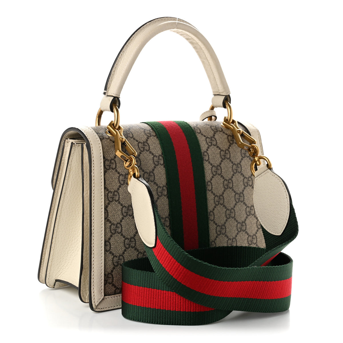 GG Supreme Monogram Small Queen Margaret Top Handle Bag White