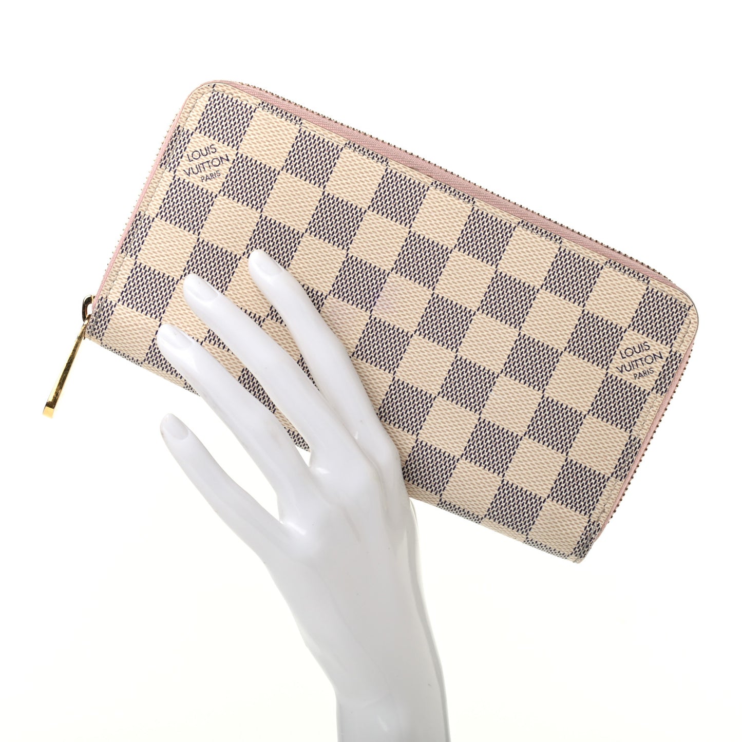 Damier Azur Zippy Wallet Rose Ballerine
