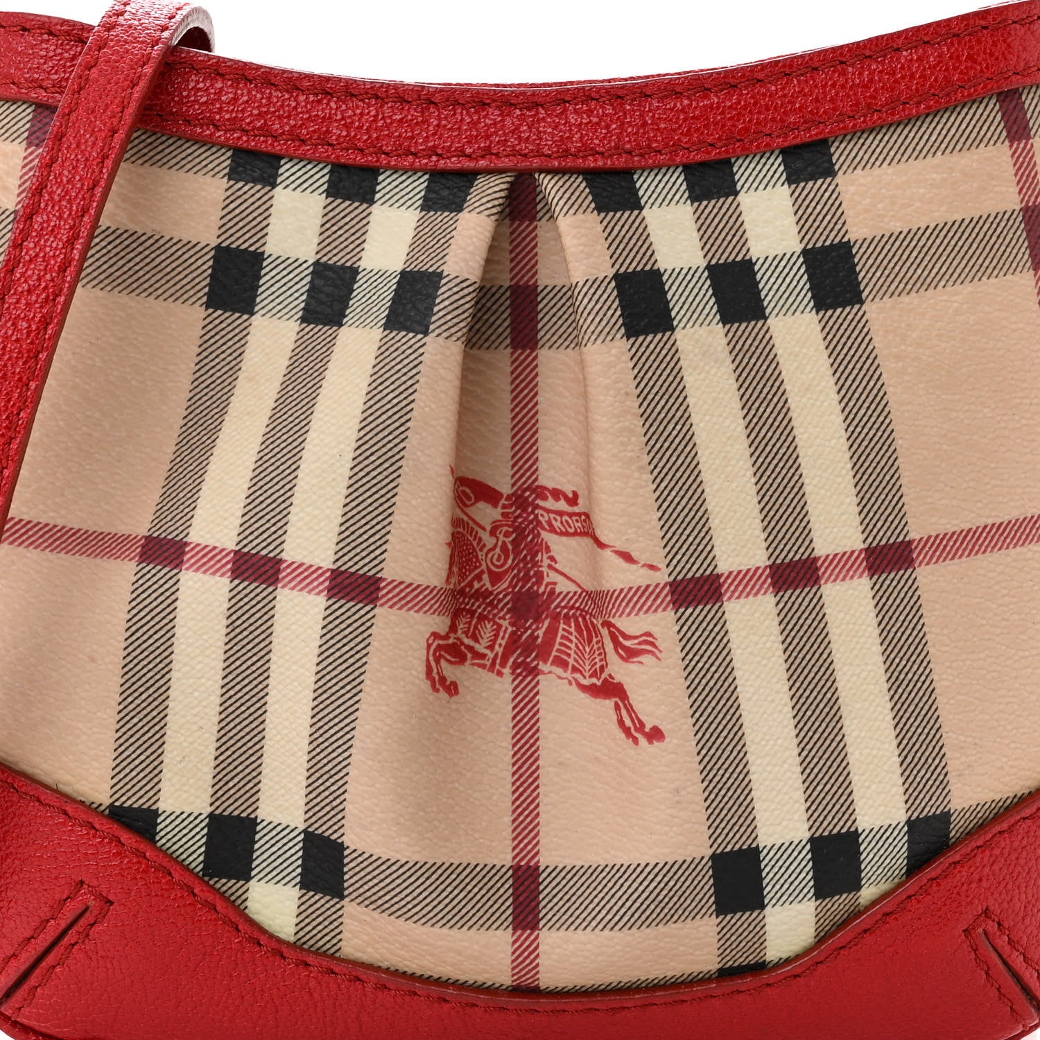 Burberry Haymarket Check Mini Hartham Crossbody Red 9 of 14