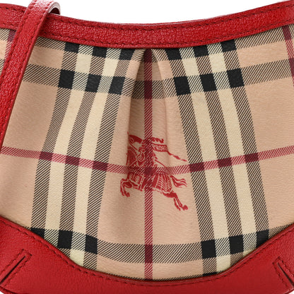 Burberry Haymarket Check Mini Hartham Crossbody Red 9 of 14